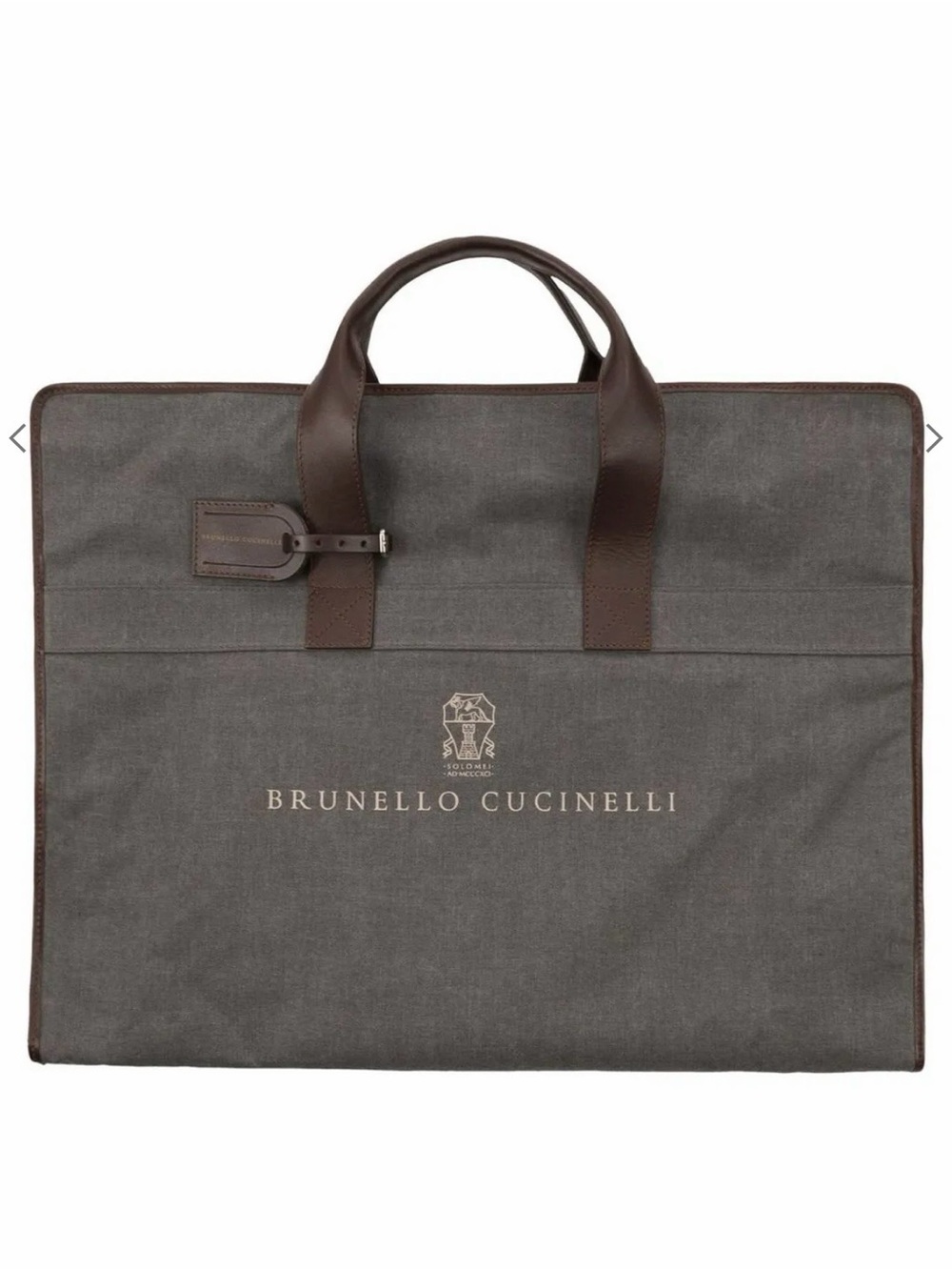 Brunello Cucinelli Fabric and Leather Garment Bag - NEW